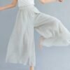 Buddha Stones Women Casual Loose Cotton Linen Wide Leg Pants For Yoga Dance