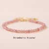 Buddha Stones Strawberry Quartz Prehnite Peridot Lazurite Lapis Lazuli Pink Crystal Tourmaline Healing Chain Bracelet