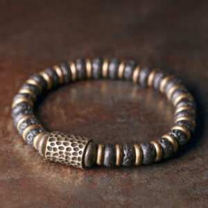 Buddha Stones Vintage Lava Rock Beads Calm Copper Bracelet