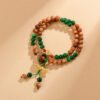 Buddha Stones Sandalwood Wood Bead Tibet Dorje Vajra Double Twisted Design Protection Healing Bracelet