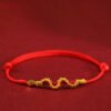Buddha Stones 999 Gold Year of the Snake Handmade Luck Strength Braided Bracelet Anklet