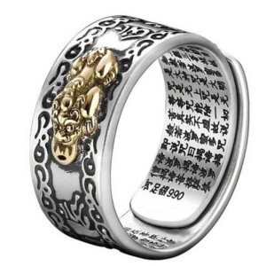 Buddha Stones Lucky FengShui PiXiu Wealth Ring