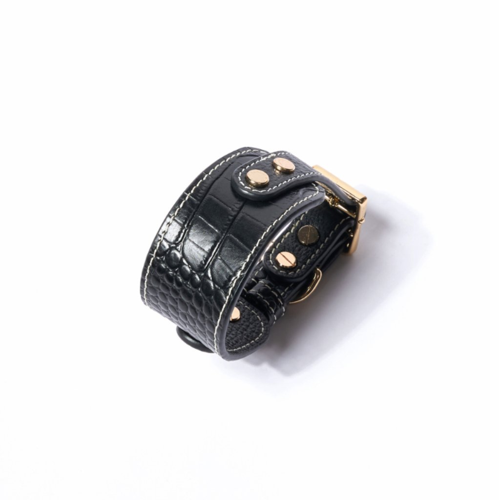 Obsidian Leather Collar