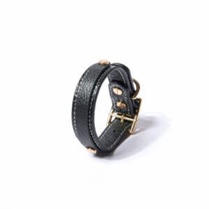 Slim Obsidian Leather Collar